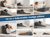 Giselle Bedding Adjustable Wedge Pillow Grey PILLOW-WEDGE-AD-GY