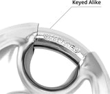 Keyed Alike Disc Padlock 4 Pack, Stainless Steel Discus Lock with 3/8 Inch Shackle for Garages, V1189-LC-RY-00009