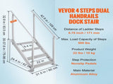 Dock Ladder 4 Step, Dock Stairs 30''-38'' Adjustable Height, 227 kgs Load Capacity, Aluminum Pontoon V952-MTFSTWJFHXJD56RPMV0
