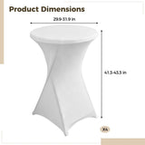 6 Packs Cocktail Table Covers, Stretchy Cocktail Table Tablecloth, 32" x 43" Fitted Hightop Table, V1369-AZ3-W-08890