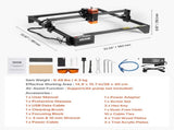 Laser Engraver, 10W Output, Laser Engraving Cutter Machine, 14.9 x 15.7 in/38 x 40 cm Working Area, V952-KZXSEJGJGDKJCXIQZV3