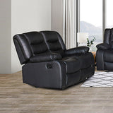 2 Seater Recliner Sofa In Faux Leather Lounge Couch in Black V43-REC-FAN2RBL