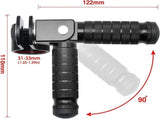 2 Pieces, Folding Motorcycle Footrests, 90 Degree Foldable Rear Pedal Steps with 31-33 mm Clamp, V1189-LC-QP-00722