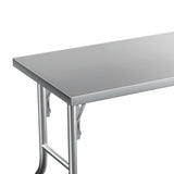 Cefito Stainless Steel Kitchen Benches Work Bench Food Foldable 430 SSKB-430S-FLD-48