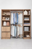 BASEL 2M WALK IN WARDROBE KIT - SLIM SHAKER - NATURAL OAK V164-ECW5STB