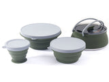 Outdoor Camping Foldable Pot, Silicone Hiking Cook Pot, Portable Picnic Cookware Set, Stainless V1265-YY-431