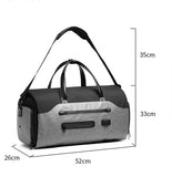 Men's Black Waterproof Multi-Functional Travel Duffel Bag - Foldable Short Trip Gym Bag with Shoe V888-ELOSUNG15019