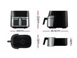 Devanti Air Fryer 6.5L LCD Fryers Clear Window AF-K-J-NA5ST-BK-SS