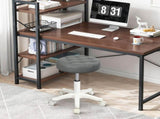Levede 2x Rolling Bar Stool Swivel Salon SPA Chair Grey BR1065-GYX2