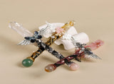Handmade Crystal Wand, Natural Raw Gemstone Scepter, Magic Healing Wand Citrine V1178-0400-MFBHS