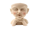 Face Flower Pot with Drainage Resin Succulent Cactus Plant Face Planter Garden Supplies-Multicolor V1263-JX-979