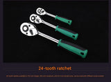 Green 12-Piece 3/8-Inch Drive 24-Tooth Ratchet & Set High-Carbon Steel, Mirror-Polished V888-ELOSUNG50888