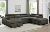 Plush Sleeper Modular Chaise Lounge - Charcoal V292-L-PLUSH-CHRCL