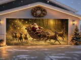 Halloween Garage Door Cover, Spooky Halloween Garage Door Decorations Outdoor, Halloween Backdrop V1192-AZ-W-35153