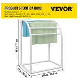 VEVOR Pool Towel Rack, 5 Bar, Milky, Freestanding Outdoor PVC Curved Poolside Storage Organizer, V952-MJJBSSXGBDDW52IAUV0