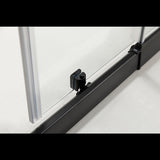 Adjustable 900x1000mm Double Sliding Door Glass Shower Screen in Black V63-843781