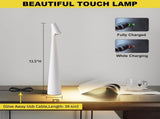 Portable LED Table Lamp 13.5" H Touch Control, 3 Brightness Levels, Rechargeable Desk Light for V1107-CS-GJTDB