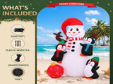 Jingle Jollys Christmas Inflatable Snowman 1.8M Height LED Outdoor Decorations Illuminated XMAS-INF-SNOWMAN-6FT-MC
