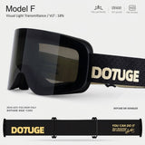 DOTUGE DGZ-12XS Ski Goggles with Italian REVO Coated Dual-Layer Anti-Fog Lens, UV400 Protection, V1341-ZY-5JCHMHUV-D