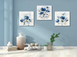 3 Piece Watercolor Wildflower Botanical Framed Wall Art Colorful Floral Canvas Art Prints Boho V1192-AZ-W-25145