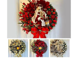 Christmas Wreath Vintage Easy Christmas Wreath for Home 40cm V1263-JX-1684