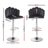 Artiss Bar Stool X2 Kitchen Dining Counter Gaslift Chair Adjustable Velvet Grey BA-B-B08-VEL-GYX2