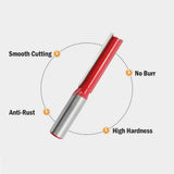 5Pcs Two Flute Straight Router Bits 12.7mm Diameter Grooving/Rebating/Mortising V1370-AZ4-20247
