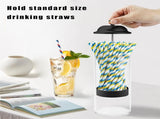 10.6 in Straw Dispenser with Lid, Tutuviw Plastic Straw Holder for Counter, Drinking Straw Organizer V1189-WXFWAL-20260319-00787