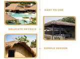 3-Piece Synthetic Thatch Roof Roll Set, Artificial Straw Roofing Material for Outdoor Decor and V1369-AZ3-W-21479