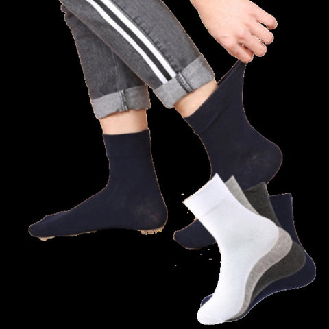10x Pairs COTTON Rich LOOSE TOP SOCKS Medical Circulation Diabetic Comfort BULK - V563-10COTTONLTSOX-ACOLOR11-14