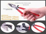 Premium Glass Running Breaking Pliers and Class Cutter Kit, Heavy Duty Glass Cutting Tool with V1192-AZ-W-3427