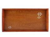 Light Rectangular Solid Wood Cherry Blossom Tea Tray Coffee Fruit Food Serving Plate Home V1294-YM0727-JY15335