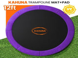 Kahuna 12ft Replacement Trampoline Safety Pad Cover and Jumping Spring Mat - Purple KAH-PDMAT-12-PU