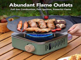 Mini Cassette Stove 2.8KW Flame, Windproof, Overpressure Protection, Detachable Stand Camping & V1232-HWKSL-002