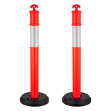 2 Pack Traffic Delineator Posts, 1140 mm Traffic Safety Cones with Fillable Base and Reflective V952-TCDZJTJSZHS4ZA5MR001V0