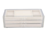 Acrylic Jewelry Organizer Clear Acrylic Beige Drawer Desk Storage Jewelry Box for Stud Earrings V1294-YM0715-3117220129511