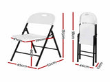 Gardeon 4PC Outdoor Dining Chairs PP Folding Chair Patio Garden Furniture White ODF-CHAIR-PPFD-WH-4X