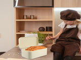 White Metal Bread Box with Fingerprint-Resistant , Kitchen Countertop Storage Container for Bread V1370-AZ4-10678