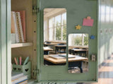 2 Pcs Magnetic Locker Mirror Small Real Glass Mirror for School Locker 7 x 5 inch V1366-AZ2-W-18401