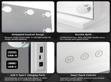 LED Beauty Mirror with 15 Bulbs, Colour Settings, USB A and USB C, White, 58 48cm V196-BM580