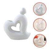 Ceramic Heart-Shaped Vase in White for Home Flower Arrangements V1369-AZ3-W-18367