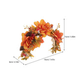 Festive Pumpkin Headband Hair Wreath with Maple Leaves for Harvest Party and Weddings V1370-AZ4-18148