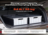 Plastic Collapsible Storage Bins with Lids, 65L 2 Packs, Stackable Folding Storage Crates with V952-KZDSLCWXHHS6YVX56001V0