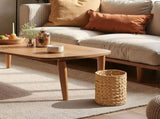 Wicker Trash Can with Lid, Handwoven Water Hyacinth Waste Basket with 100 Bags, Natural 1.3 Gal V1188-MS-721-193