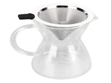 400ml Glass Coffee Pot Kettle Heat Resistant Pour Over Coffee Maker with Stainless Steel Filter for V1294-YM0714-3118210299212