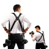 Camera Harness, Dual Camera Harness for Photographers, Leather Camera Strap for Two-Cameras for V1192-AZ-W-7903