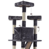 170cm Cat Tree Scratching Post Scratcher Pole Gym Toy House Furniture Multilevel - grey V610-CAT52008-GREY