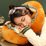 U Shaped Neck Pillow Portable Cute Head Pillow for Office Nap Travel Car Sleeping Lovely Bread V1294-YM0716-3117220185311