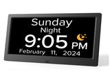 Black 10.1-Inch Digital Clock with Medication Reminders & Multi-Function Alarm - Ideal for Elderly V888-ELOSUNG18097