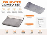 USB Heated Hand Warmer Bag & Foot Warmer Pad Combo Set Electric Plush Heating Cushion for Home, V888-ELOSUNG54380